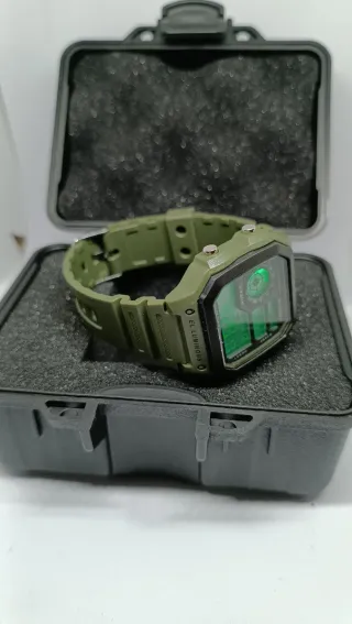 Reloj Deportivo SYNBKE Militar Digital Verde negro