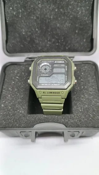 Reloj Deportivo SYNBKE Militar Digital Verde negro