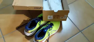 Zapatillas ASICS Correr Talla 46 Azul/Verde