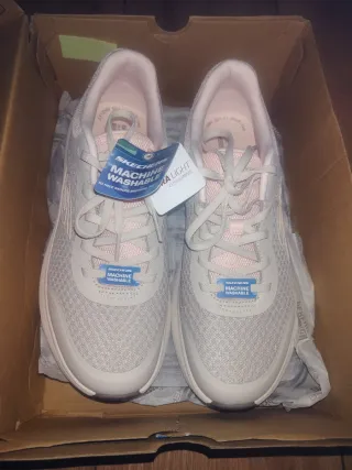 Zapatillas Skechers Mujer Talla 40 Gris/Rosa