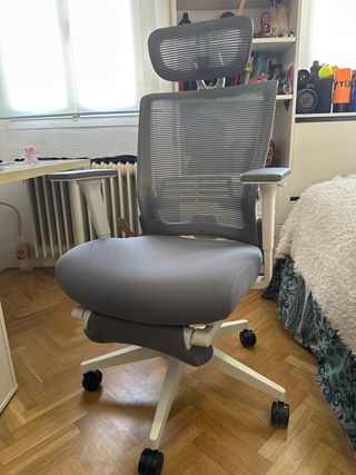 Silla ergonómica con reposapiés y reposa cabeza