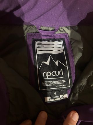 Pantalón Nieve Rip Curl 8 Años Morado.