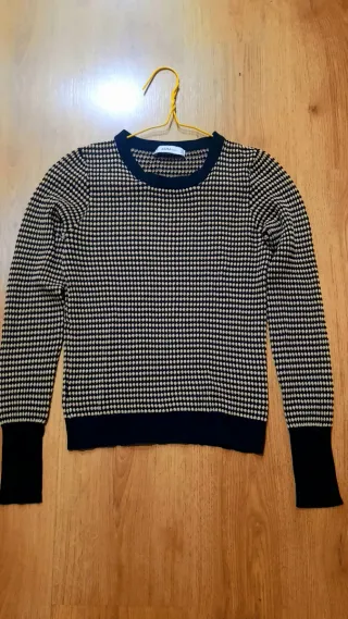 Jersey Zara Talla S Negro y Beige