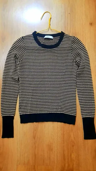 Jersey Zara Talla S Negro y Beige