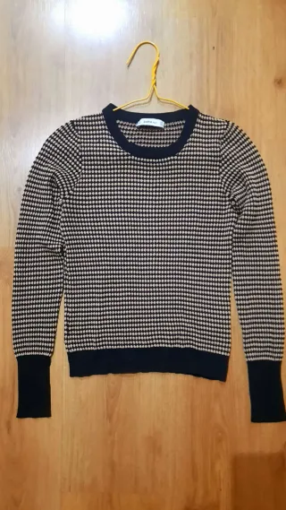 Jersey Zara Talla S Negro y Beige