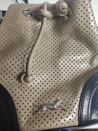 Bolso Bimba y Lola Beige y Negro Perforado