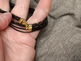 Pulsera TOUS original cuero marrón y oro