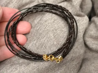 Pulsera TOUS original cuero marrón y oro