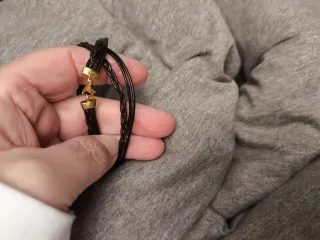 Pulsera TOUS original cuero marrón y oro