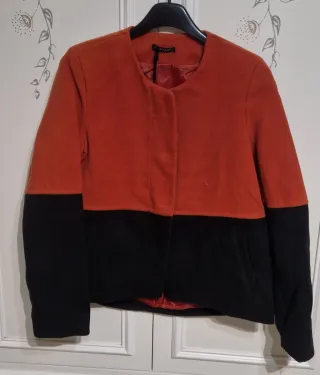 Giacca donna bicolore arancio e nero