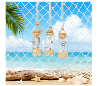 12 Bottigline Vetro Mare Sabbia Conchiglie