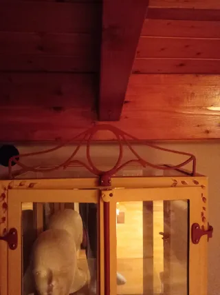 Vitrina Vintage Forja y Cristal Pintado