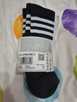 Calcetines Adidas Niños 3 Rayas Talla KS EU: 19-21
