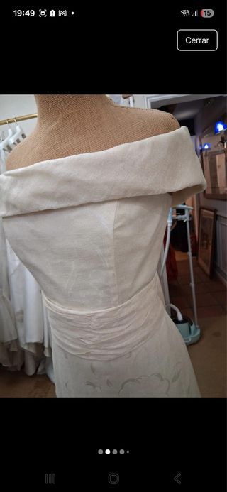 Vestido de Novia blanco roto con cola