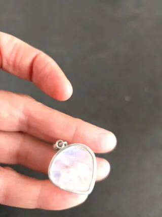 Colgante Corazón Plata 925 y Piedra Luna