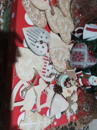 Lote adornos Navidad de maderaENVIO RAPIDO
