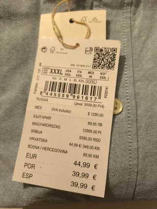 Camisa Springfield Hombre XXXL Azul