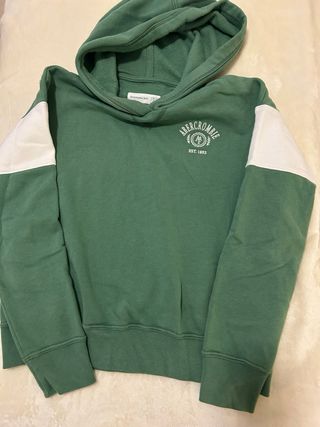 Sudadera Abercrombie Kids Verde y Blanca