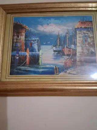 2 quadri con cornice dorata misura 28 x24