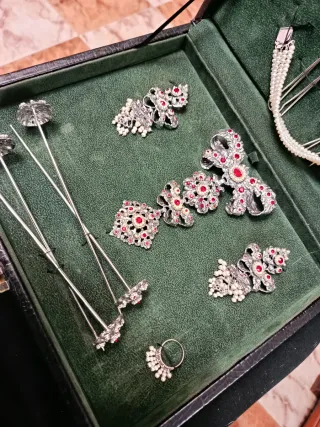 Aderezo fallera plata y perlas naturales