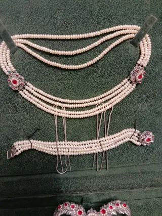 Aderezo fallera plata y perlas naturales