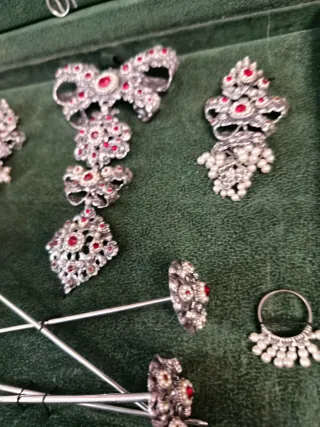 Aderezo fallera plata y perlas naturales