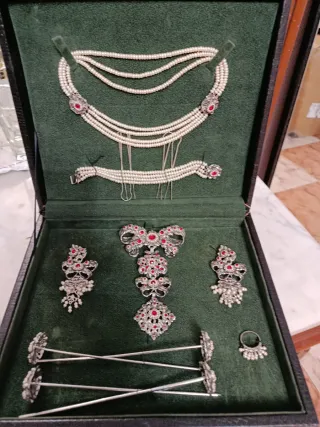 Aderezo fallera plata y perlas naturales