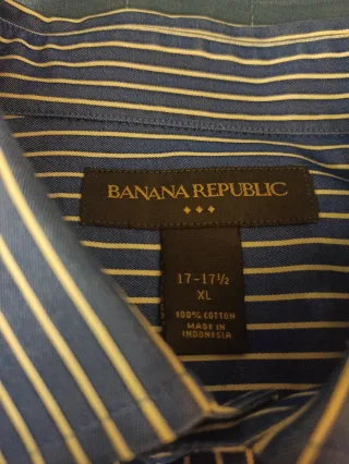 Camisa Banana Republic XL Rayas Azul Blanco