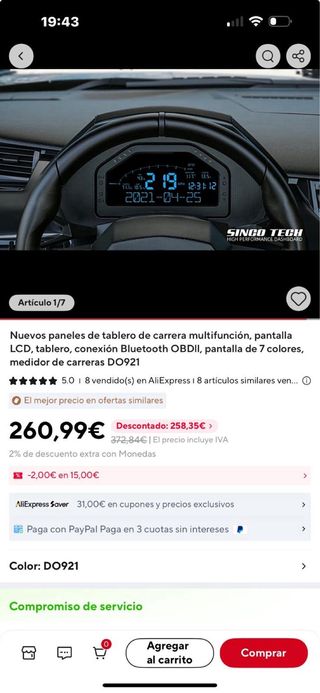 Pantalla LCD Coche Bluetooth OBDII SINCO TECH