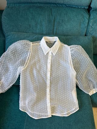 Blusa blanca  Stradivarius Transparente Talla M