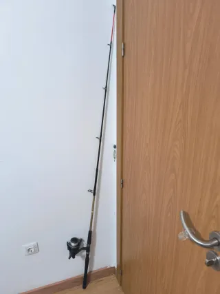 Caña de pescar con carrete