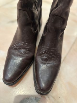 Botas Zaldi piel marrón estilo cowboy mujer