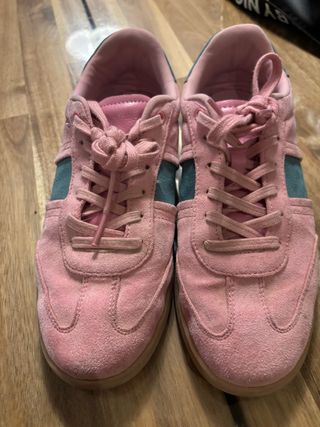 Zapatillas casuales rosas y verde azulado