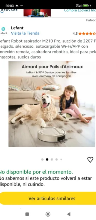 Robot aspirador Lefant M210 Pro