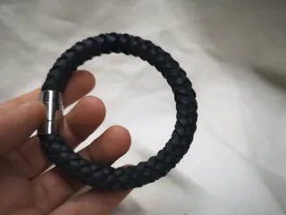 Pulsera Piel Trenzada Cierre Magnético