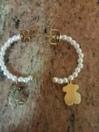 Pendientes Tous Perlas Doradas