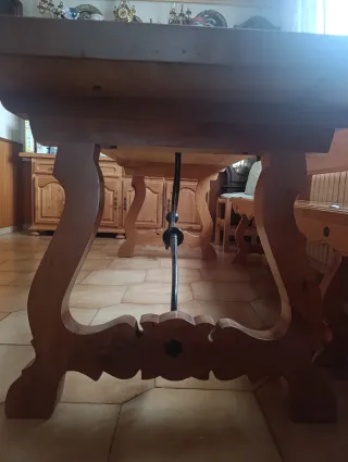 Mesa y banco pino macizo