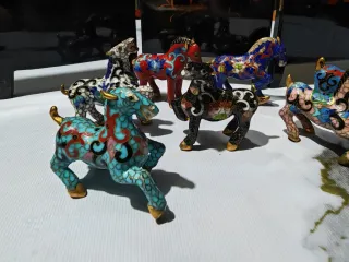 Figuras de caballos Cloisonné