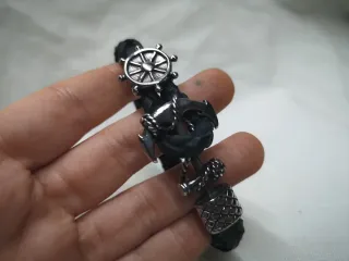 Pulsera Piel Trenzada Ancla Timón