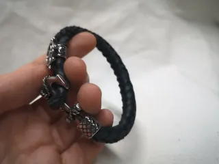 Pulsera Piel Trenzada Ancla Timón
