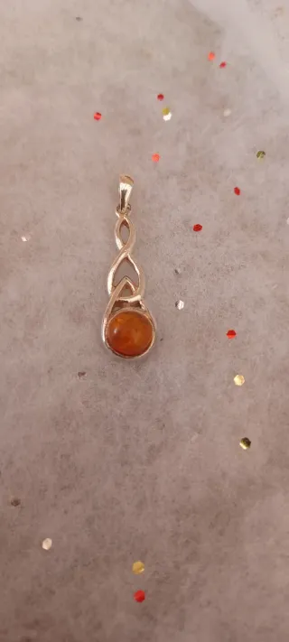 Colgante Plata Ley 925 y Ámbar