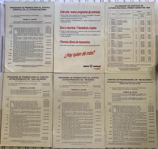 Carteles Lotería Nacional 1989