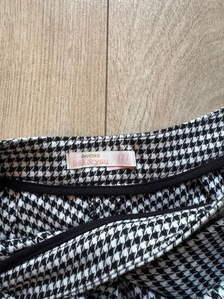 Falda pantalón Bershka cuadros blanco y negro