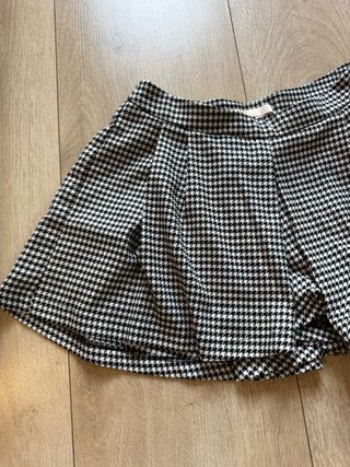Falda pantalón Bershka cuadros blanco y negro