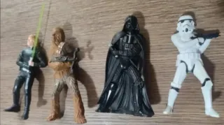 Figuras Star Wars Luke, Chewbacca, Vader, Stormtro