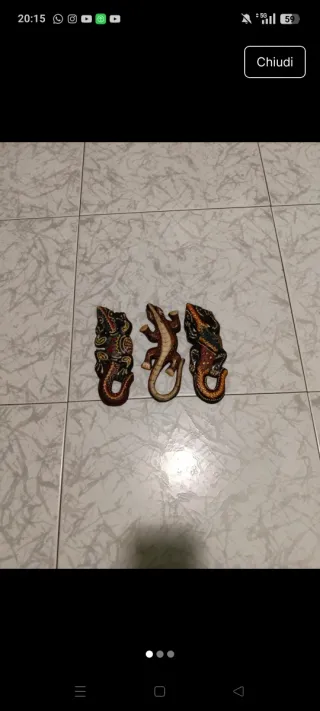 Set 3 Gechi Decorativi Legno