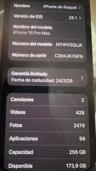 iPhone 16 Pro Max 256 GB Nero