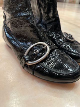 Botas altas charol negro mujer Ballco