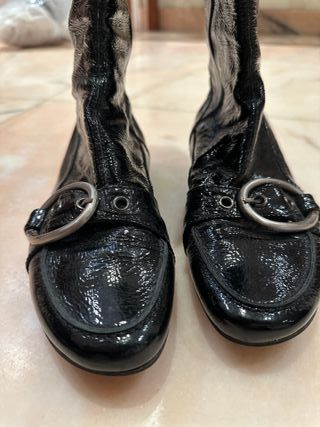 Botas altas charol negro mujer Ballco