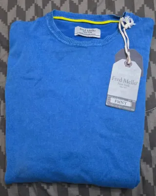 Fred Mello maglione blu nuovo taglia XL